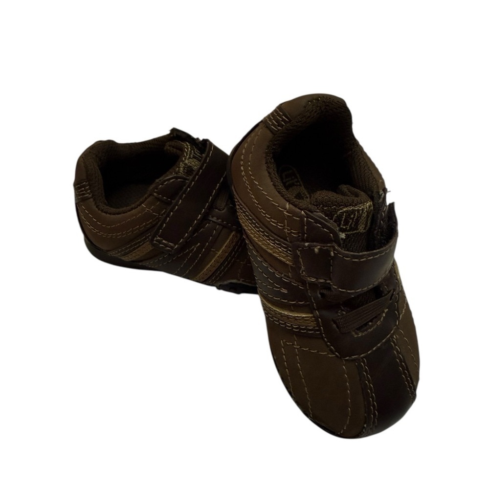 Kids Brown Sneakers with Velcro Straps